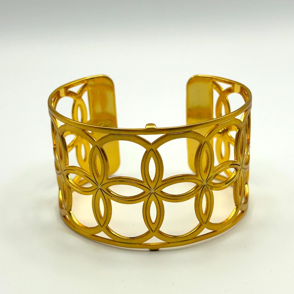 Brighton Gold Tone Christo NYC Wide Cuff Bracelet